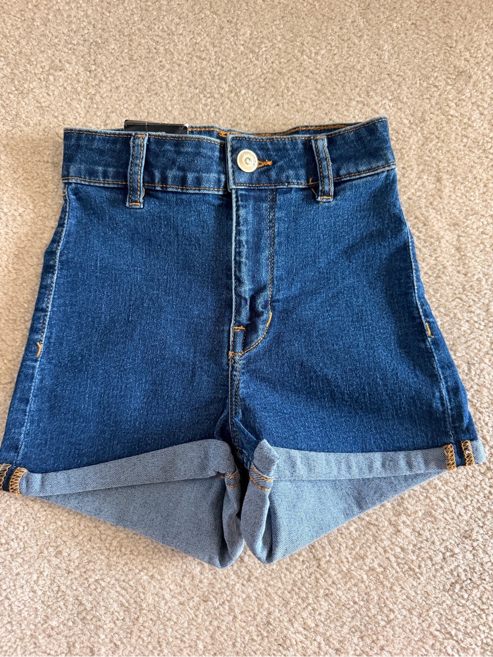 Divided Dark Blue Cuffed Denim Shorts